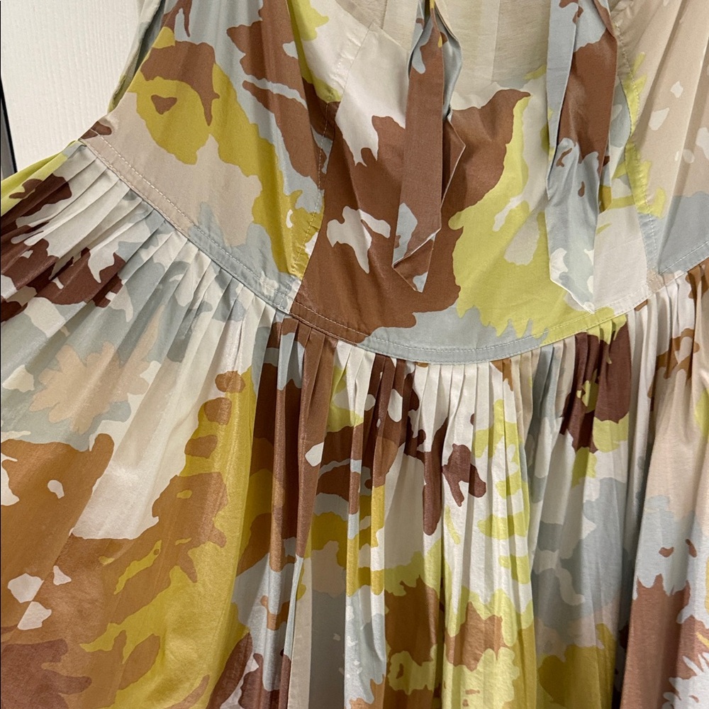 Jonathan Simkhai Camouflage Midi Dress in Brown and Cream - Picture 9 of 11